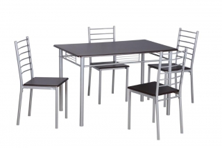 Tafel-met-4-stoelen---Wenge---BAR-843